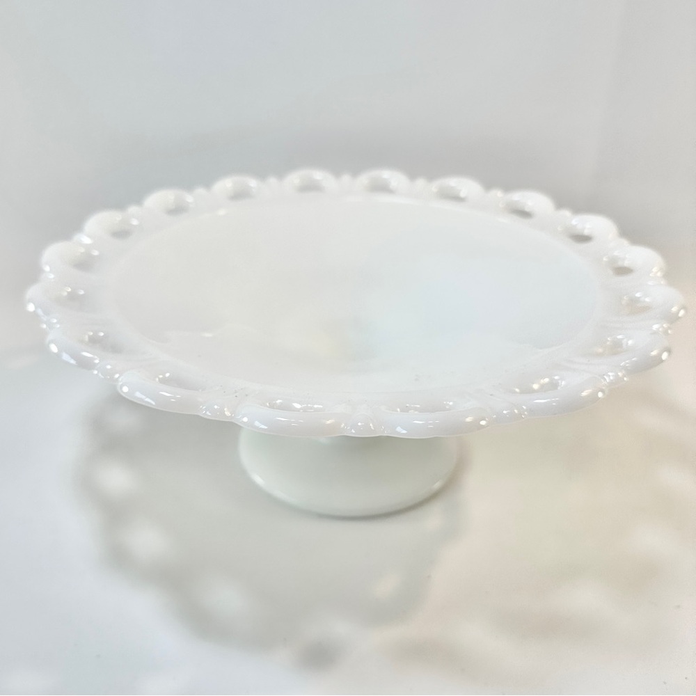 VTG‎ Anchor Hocking Milk Glass Large Pedestal Fruit Bowl Upcycled Sewing